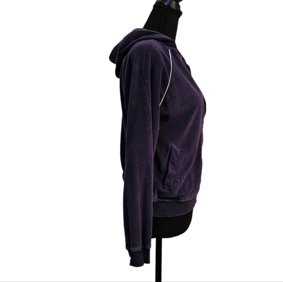 Ron Jon Surf Shop Terry Cloth Hooded Zip Up Track Jacket Dark Blue Size S - Picture 2 of 8